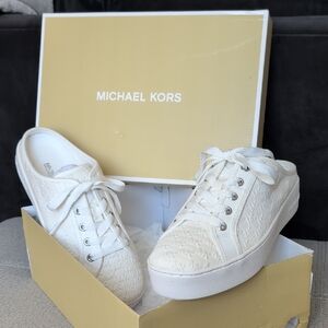 Michael Kors White Lace-Up Sneakers